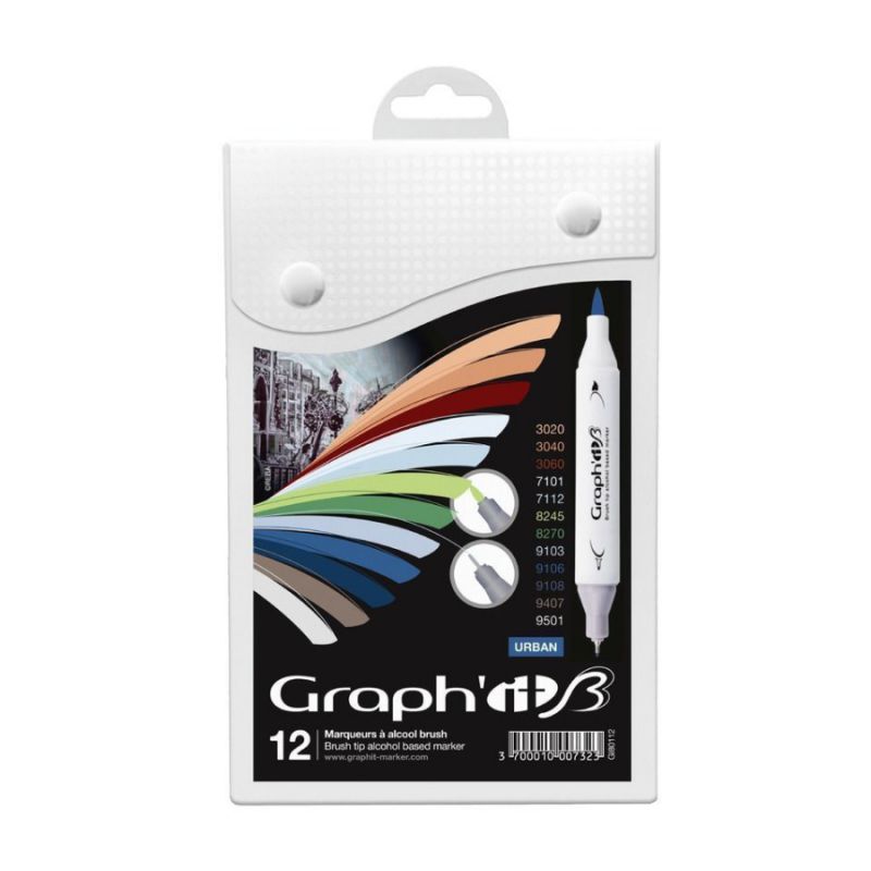 

Набор маркеров 12шт. Brushmarker Urban Graph`it