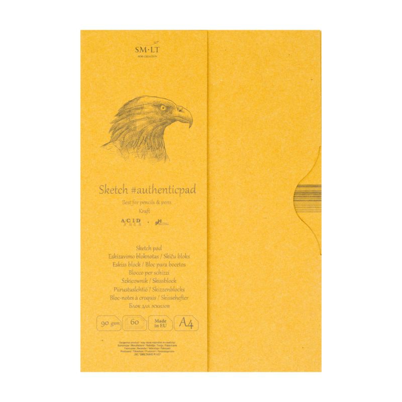 

Склейка в папке для эскизов Smiltainis Kraft Authentic А4 90г 60л
