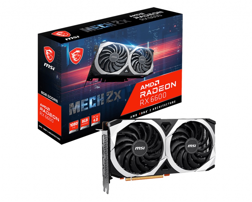 

Видеокарта AMD Radeon RX 6600 8GB GDDR6 Mech 2X MSI (Radeon RX 6600 MECH 2X 8G)