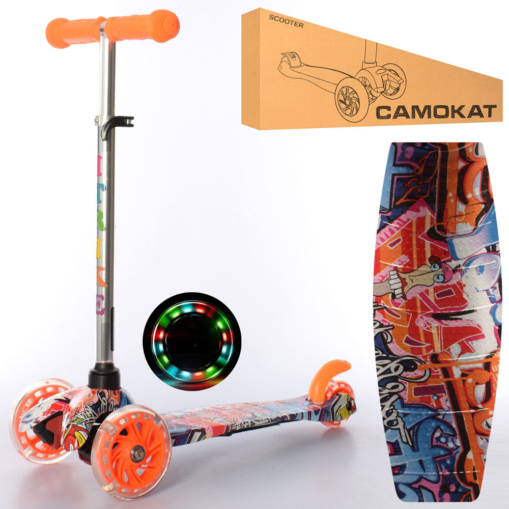 

Самокат iTrike MINI BB 3-013-4-F-OR принт, оранжевый