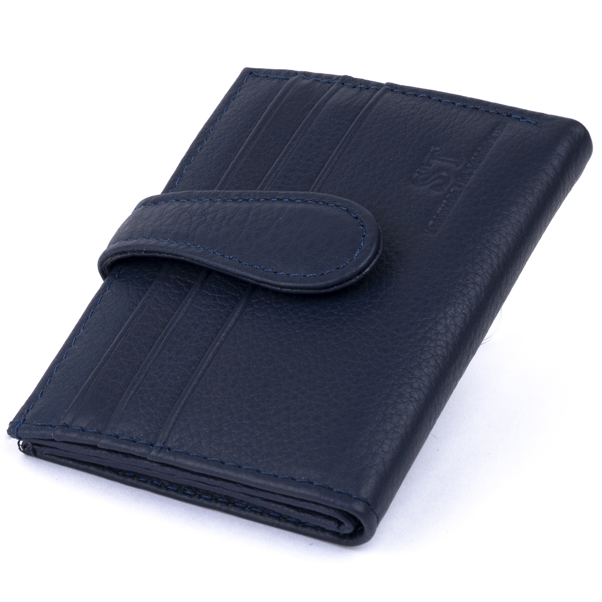 

Женский кожаный кошелек-визитница 10х8,3х1,5 см ST Leather Синий