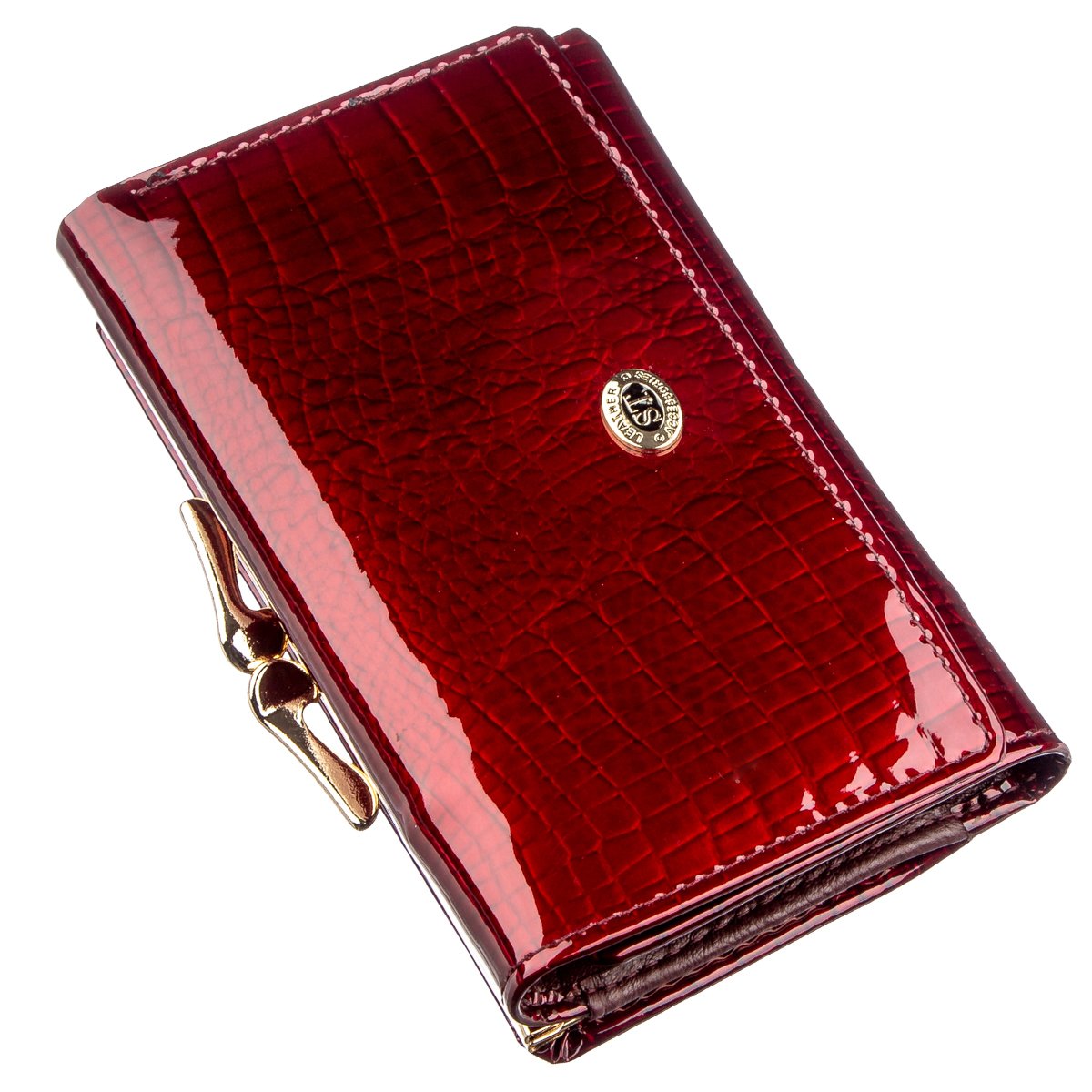 

Женский кожаный кошелек 13х8 см ST Leather Бордовый