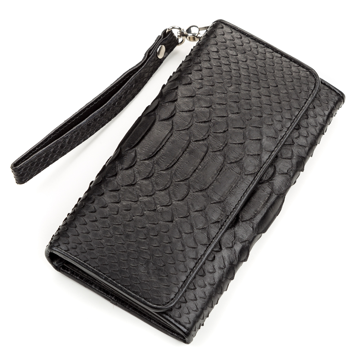 

Женский кожаный кошелек 19х10 см SNAKE LEATHER Черный