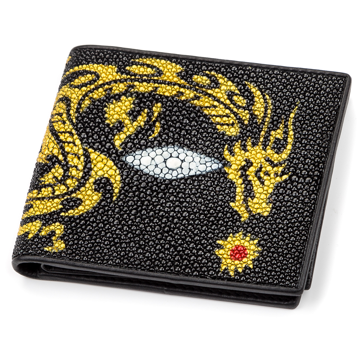 

Мужской кожаный кошелек 11,5 х9 см STINGRAY LEATHER Черный