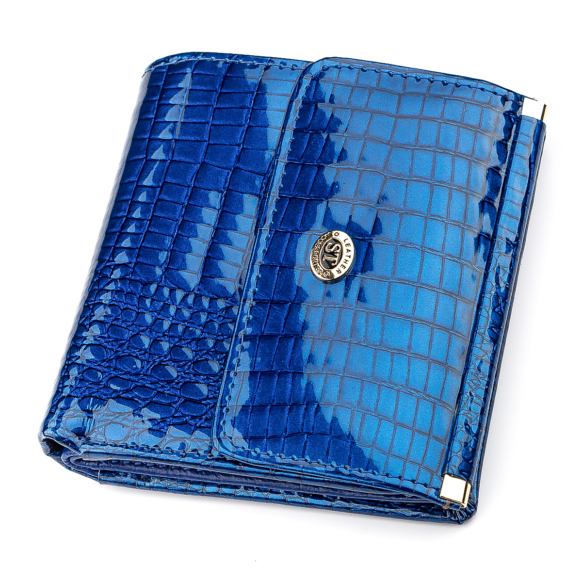 

Женский кожаный кошелек 10,5х10х2,5 см ST Leather Синий