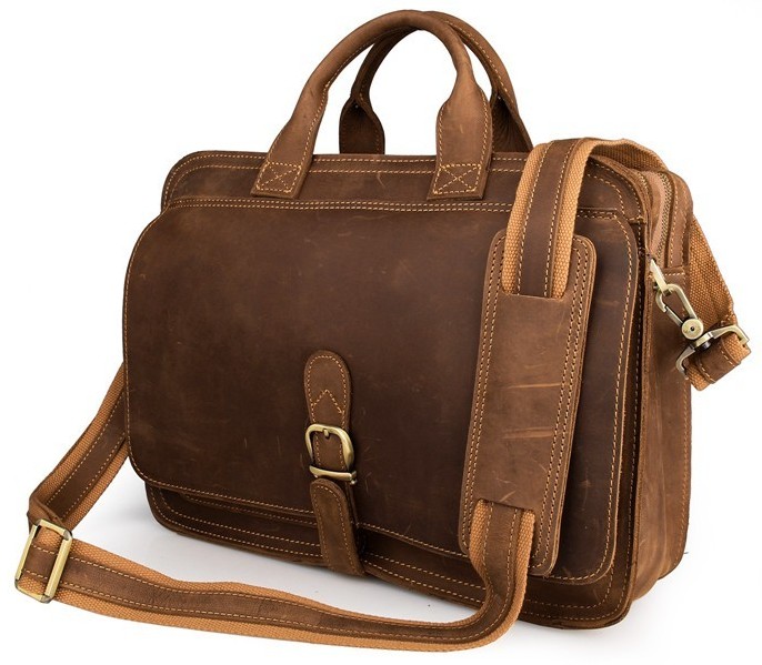 

Мужской кожаный портфель 38х28х8 см Vintage Коричневый