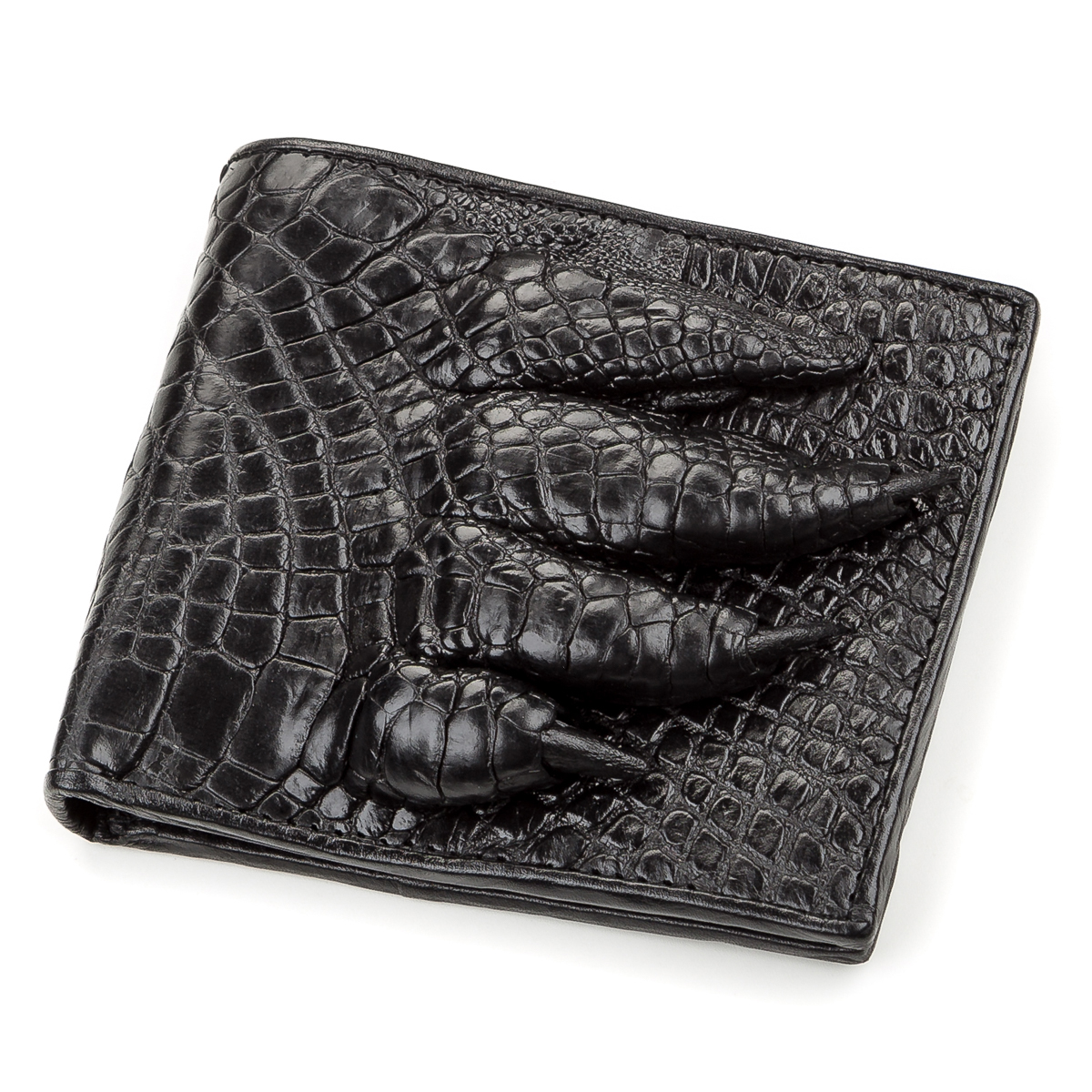 

Мужской кожаный кошелек 11,5х 9,5 см CROCODILE LEATHER Черный