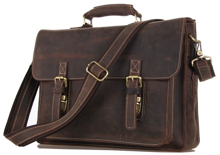 

Мужской кожаный портфель 39,5х29х9 см Vintage Коричневый