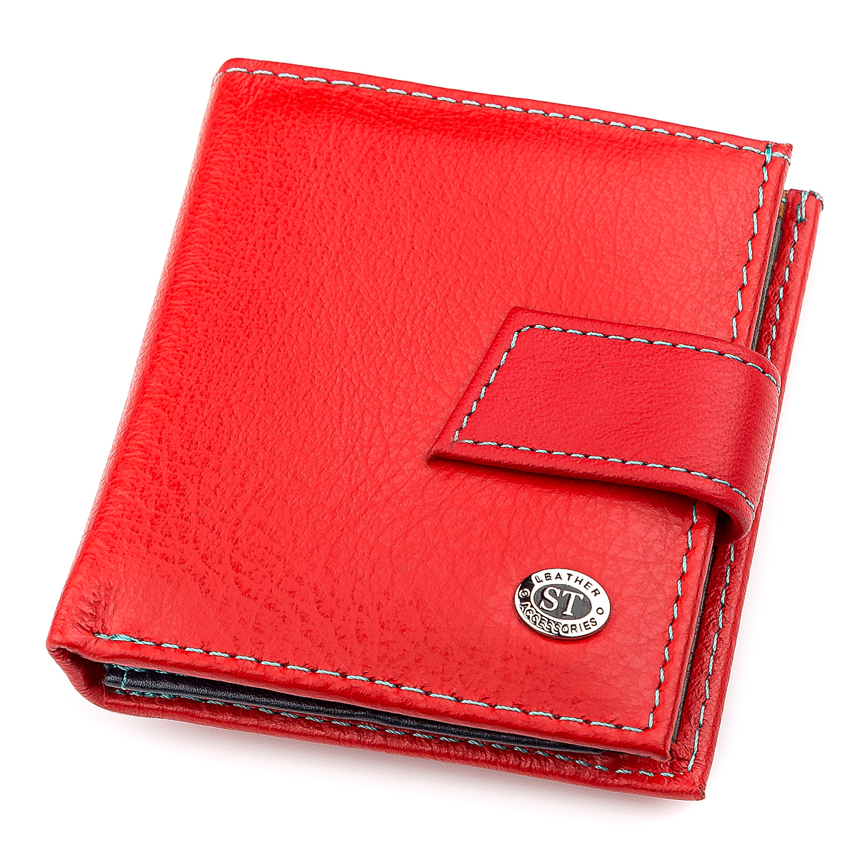 

Женский кожаный кошелек 8,5х9,5х2,5 см ST Leather Красный