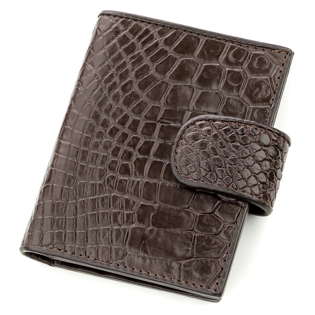 

Мужская кожаная визитница 10,5х8 см CROCODILE LEATHER Коричневый