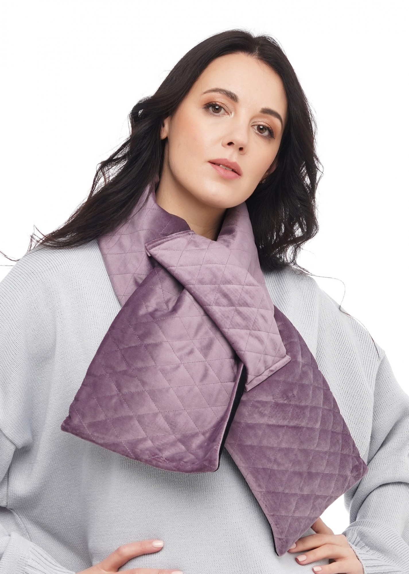 

Шарф "Нью-Йорк" бархатный стёганный MyScarf теплый  черно-розовый мокко, Шарф "Нью-Йорк" бархатный стёганный MyScarf теплый one size черно-розовый мокко