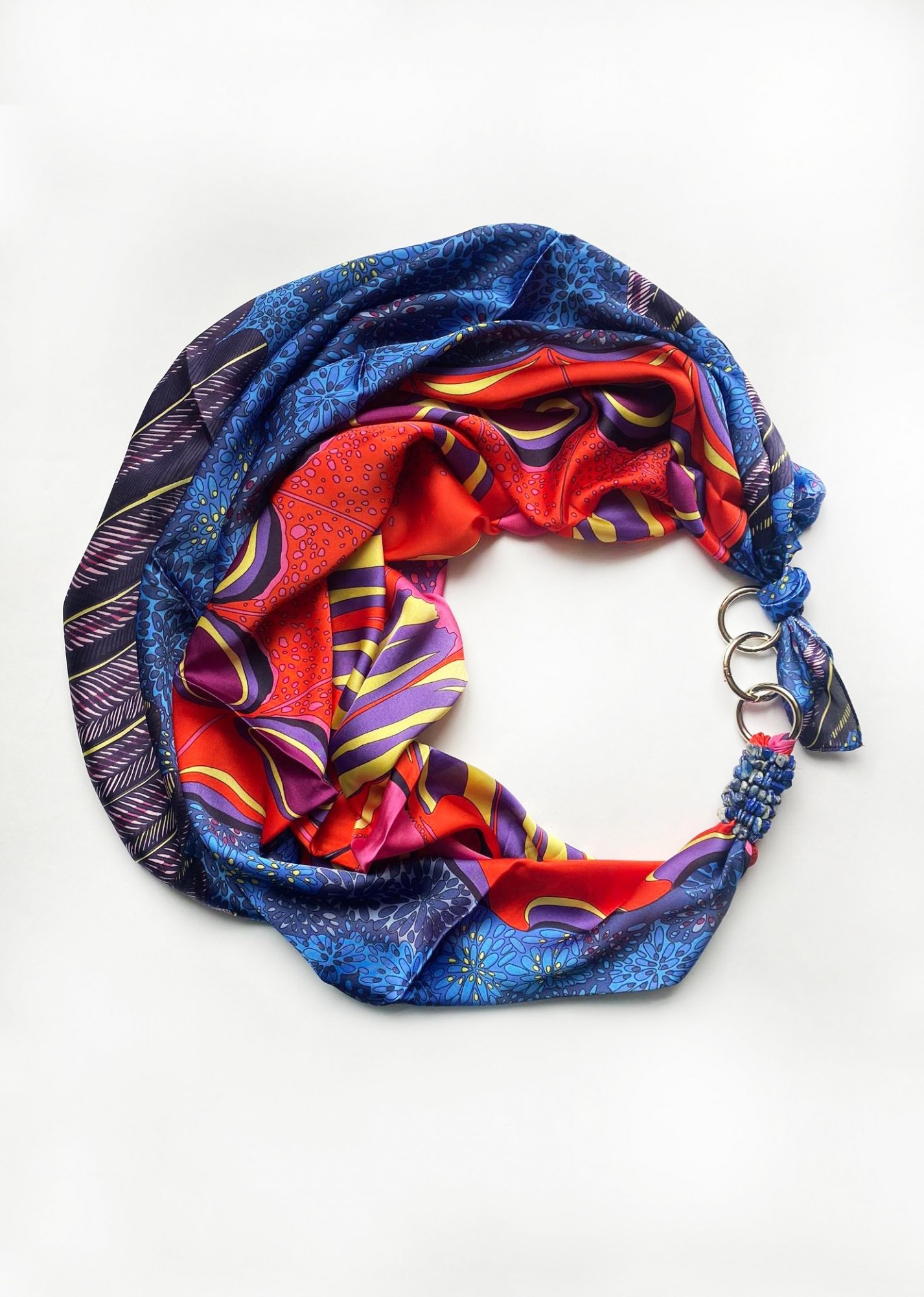 

Шелковый платок my scarf "Лава страстей" шейный платок, подарок женщине