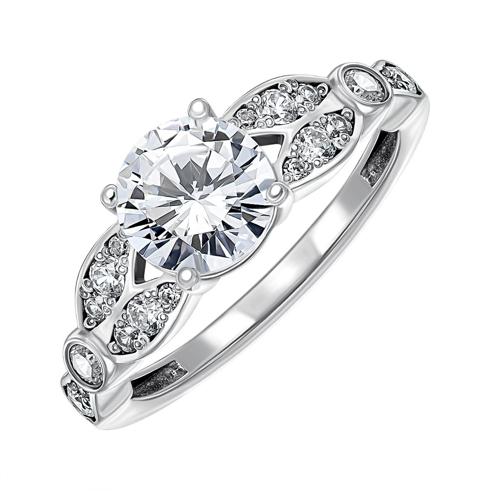 

Серебряное кольцо с фианитами 000152401 17.5 размера