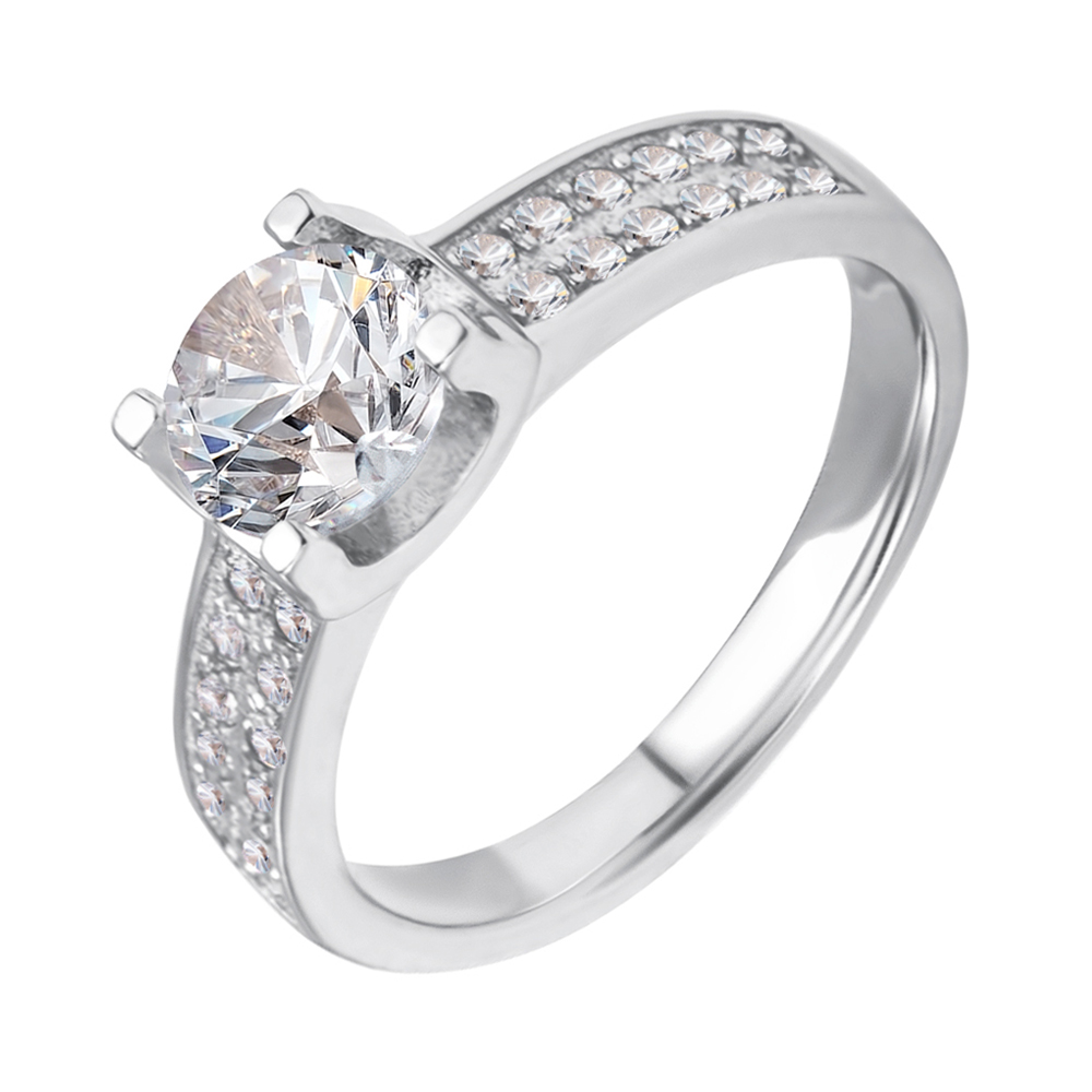 

Серебряное кольцо с фианитами 000116331 17.5 размера