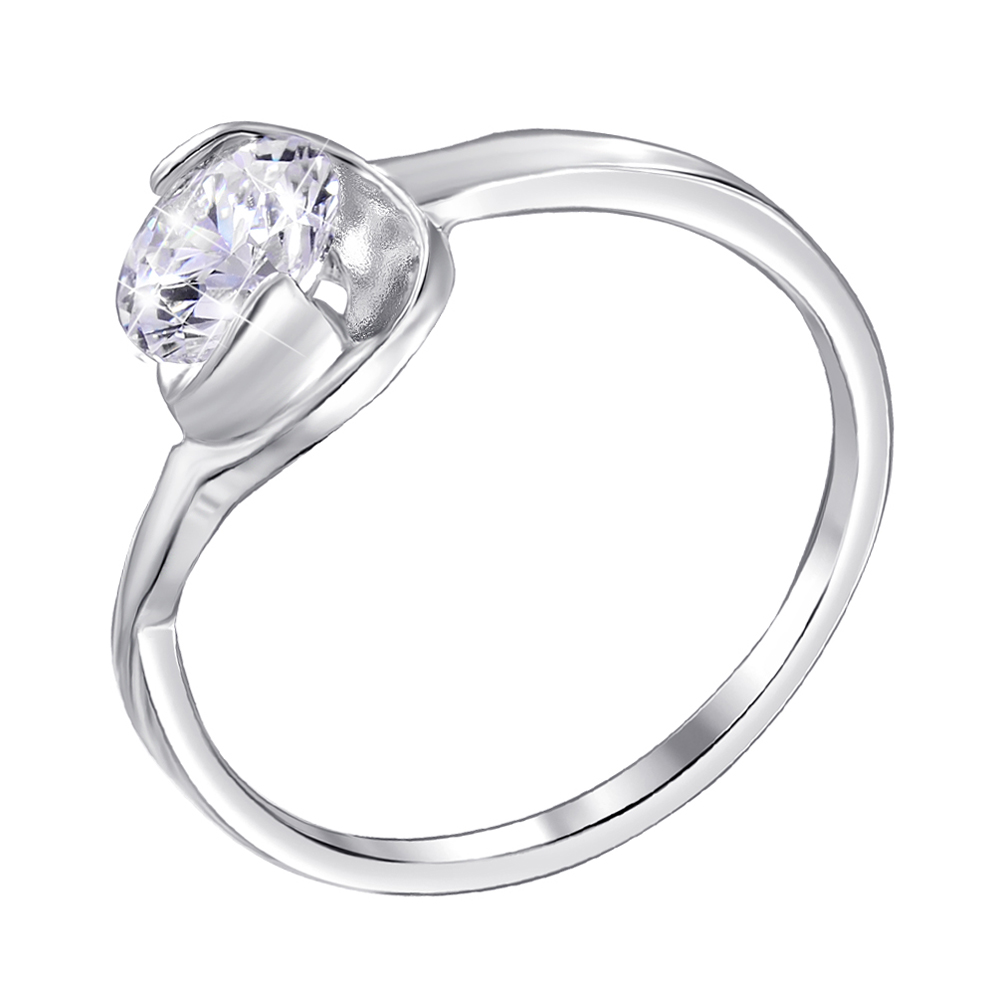 

Серебряное кольцо с фианитом 000116351 18 размера