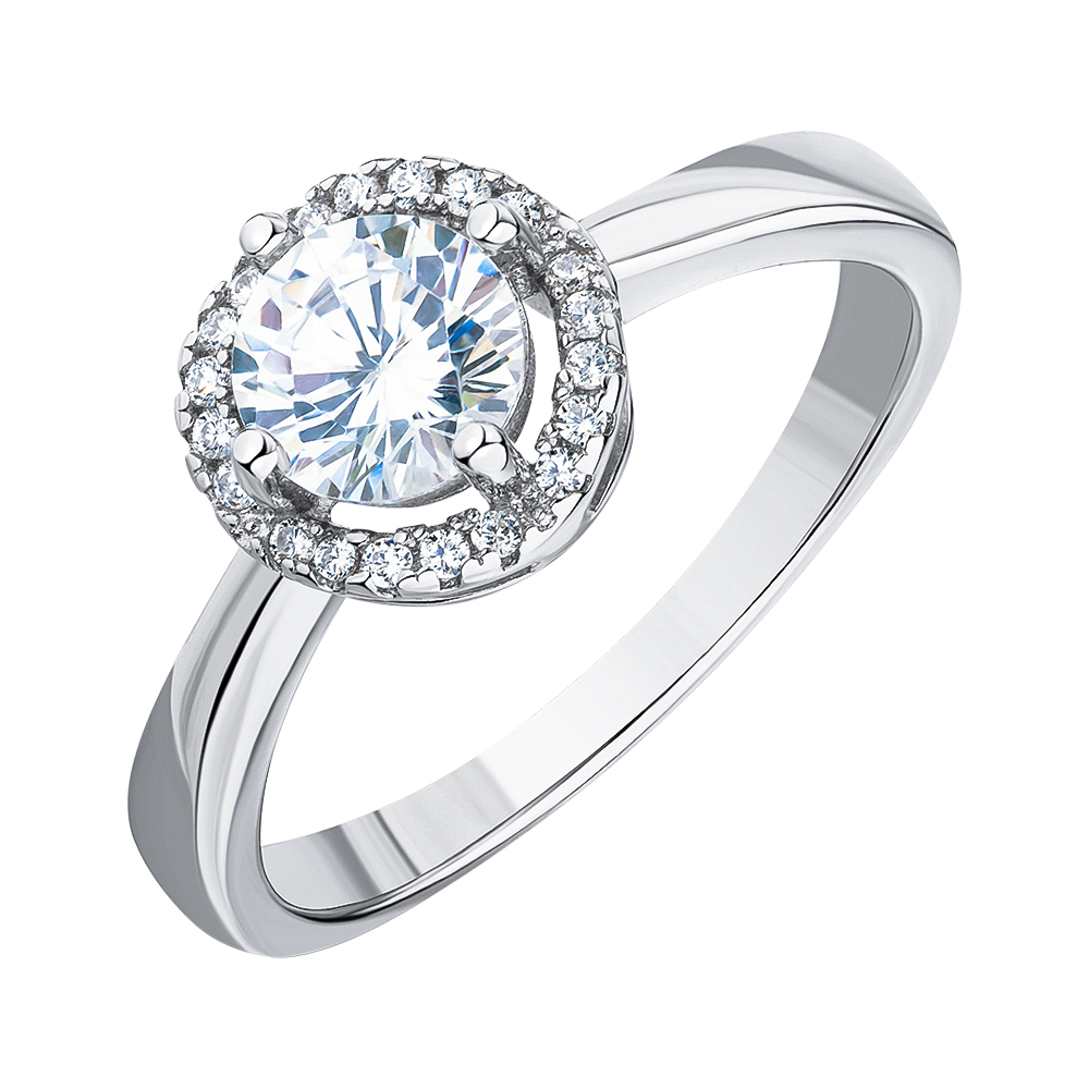 

Серебряное кольцо с фианитами 000147236 16.5 размера