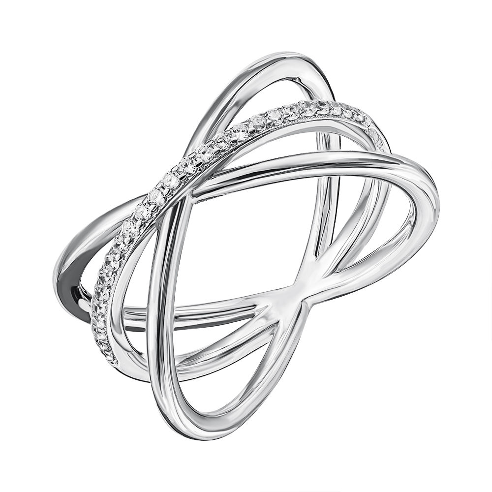 

Серебряное кольцо с фианитами 000133956 17.5 размера