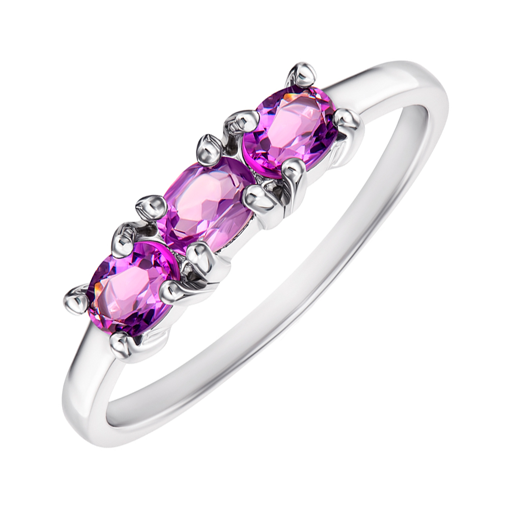 

Серебряное кольцо с аметистами 000146828 19 размера