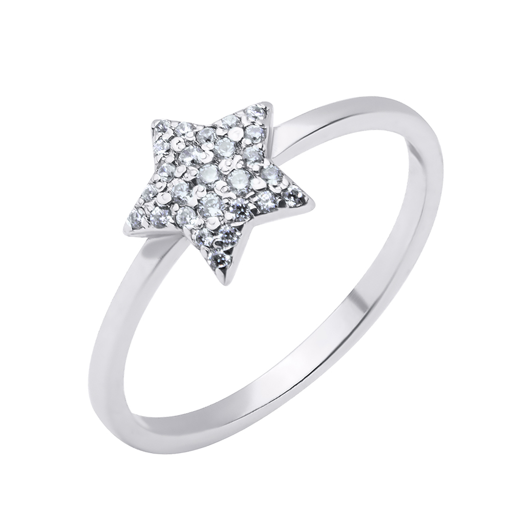 

Серебряное кольцо с усыпкой из фианитов 000117783 17 размера