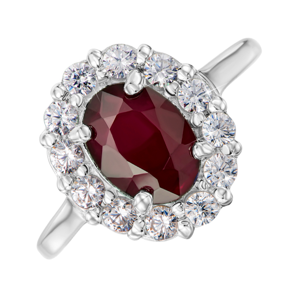 

Серебряное кольцо с гранатом и цирконием 000146603 17 размера