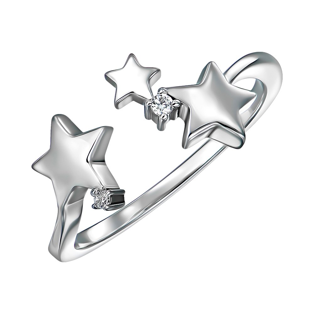 

Серебряное кольцо с фианитом 000152256 без размера