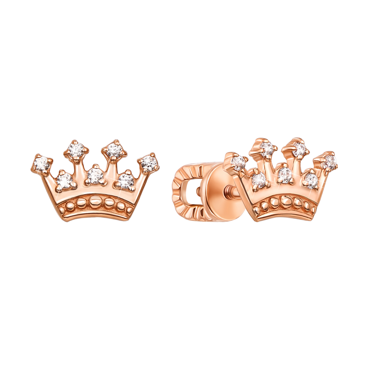 

Серьги-пуссеты из красного золота с фианитом S Zirconia 000135116