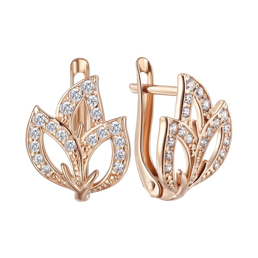 

Серьги из красного золота с фианитами 000152549