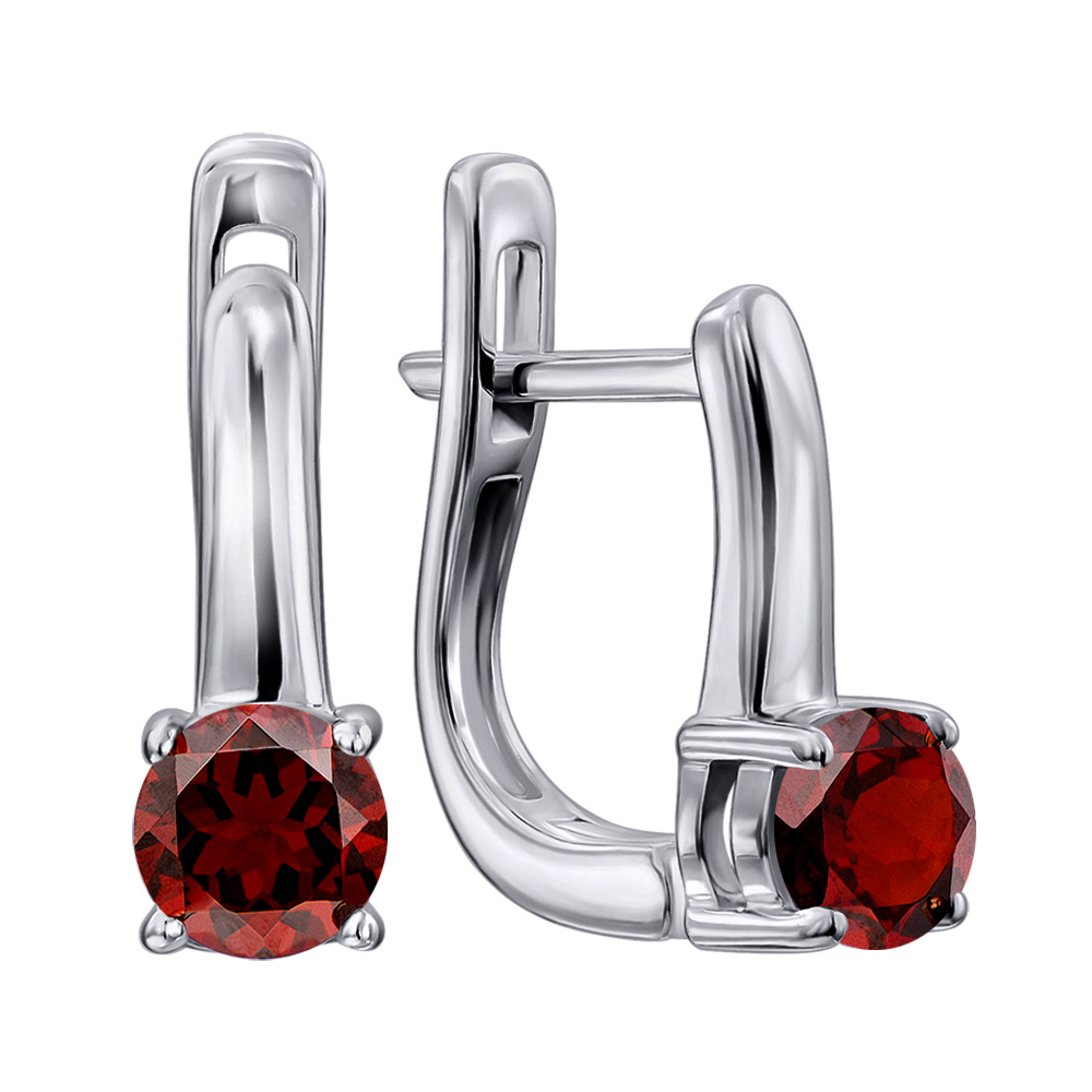 

Серебряные серьги с гранатами 000137247