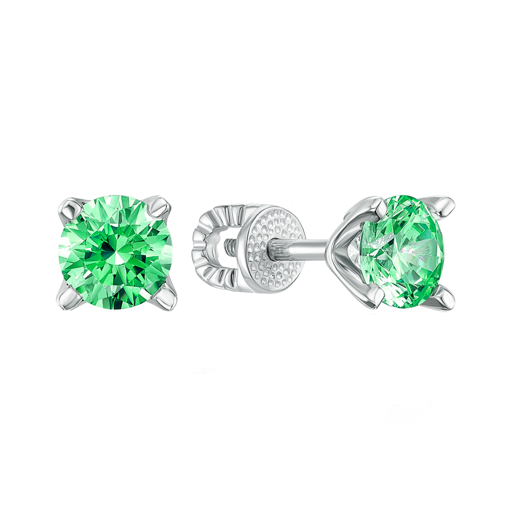 

Серебряные серьги с зелеными фианитами S Zirconia 000133777
