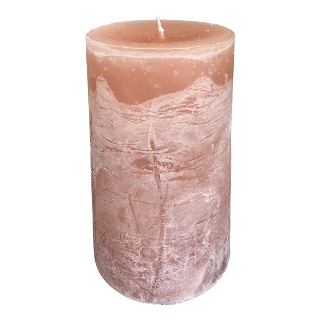 

Свеча Decocandle h 15 d 8,6 парафин розовый