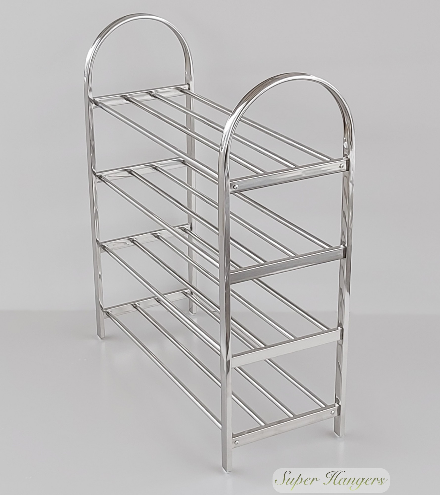 

Полка для обуви Shoe Rack HPO56 67×56×23 см металлическая хромированная на 4 яруса