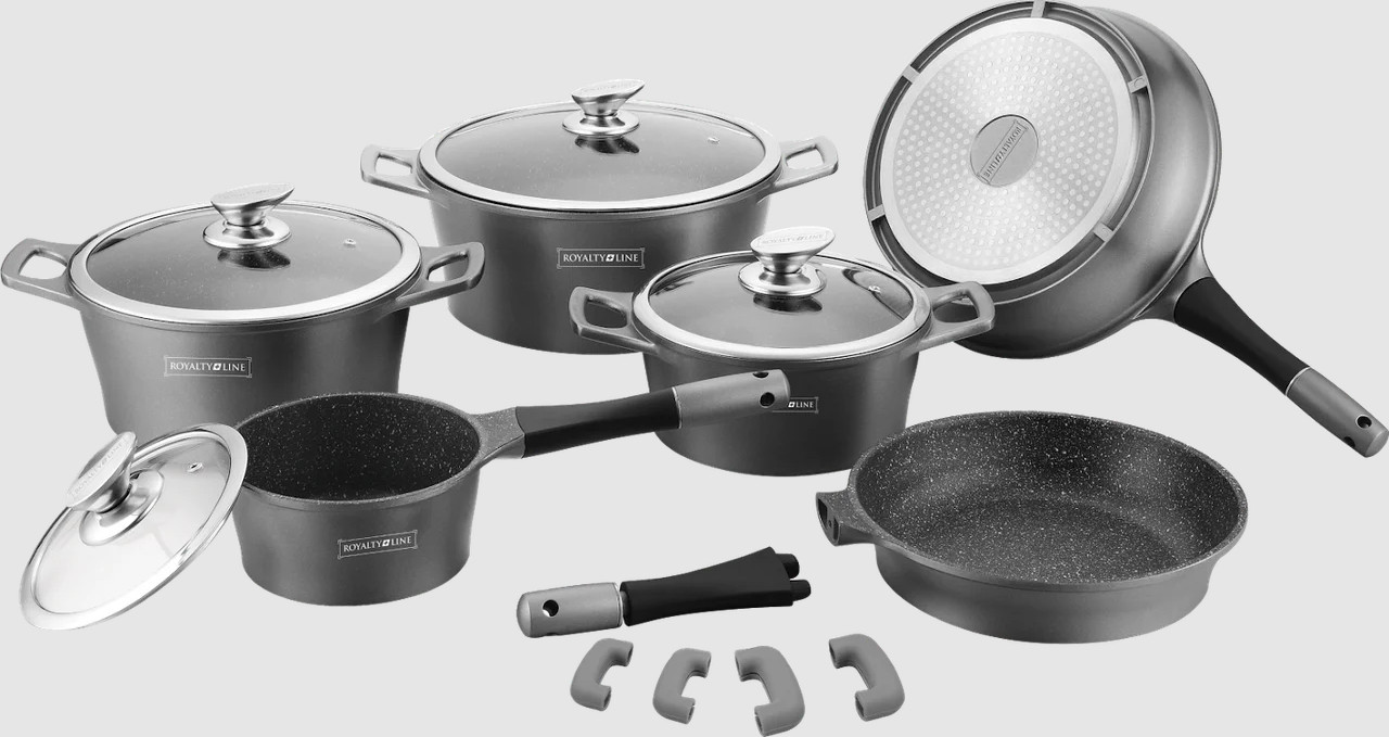 

Набор кухонной посуды Royalty Line RL-ES-1014M-SILVER 14 предметов