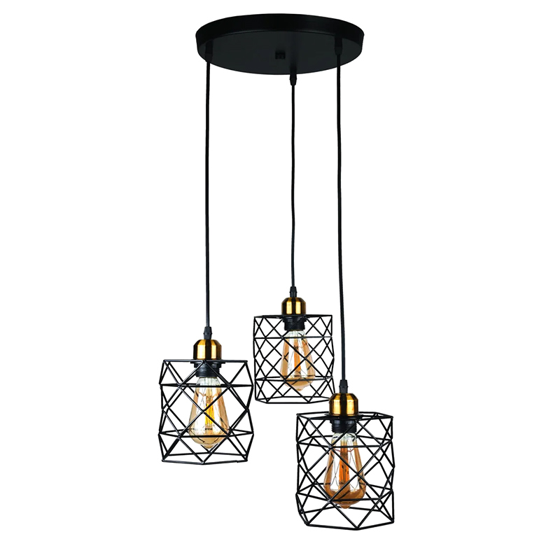 

Люстра подвесная Light House LS-17192F-3 BK+BRONZE (300) черный + бронза