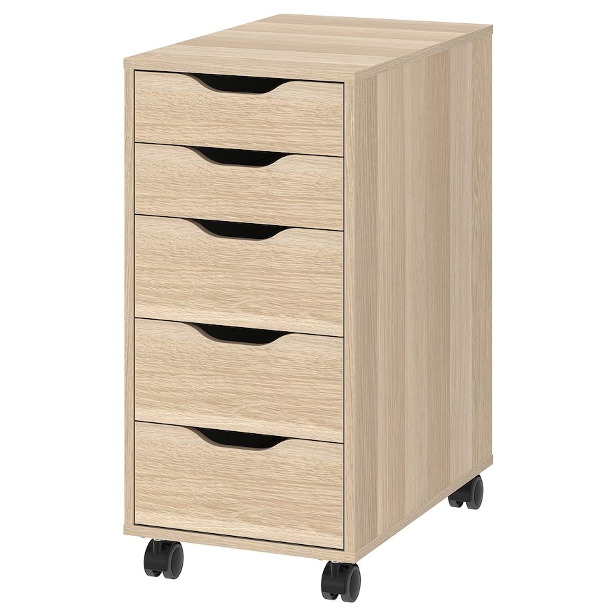 

Комод на колесах IKEA ALEX білений дуба (394.222.21)