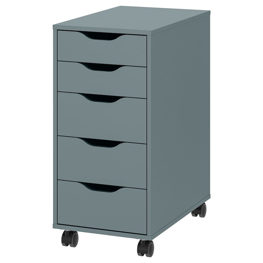 

Комод на колесах IKEA ALEX сіро-бірюзовий/чорний (394.221.98)