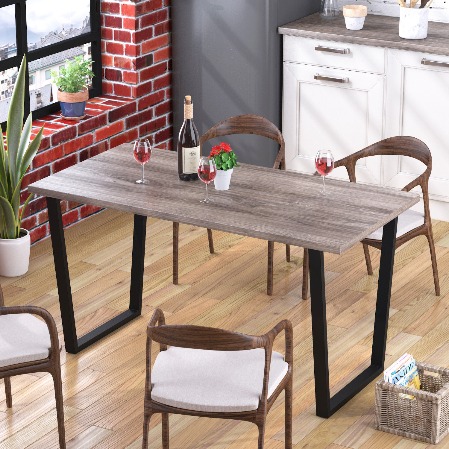 

Стол обеденный Трапеция Loft Design Дуб Палена