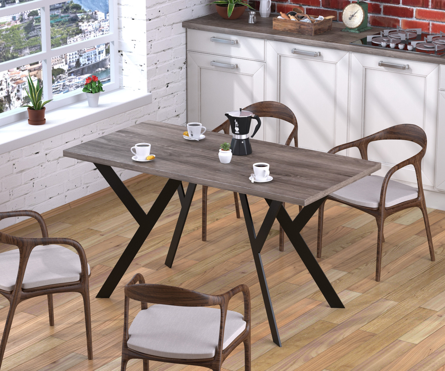 

Стол обеденный Ишла Loft Design Дуб Палена