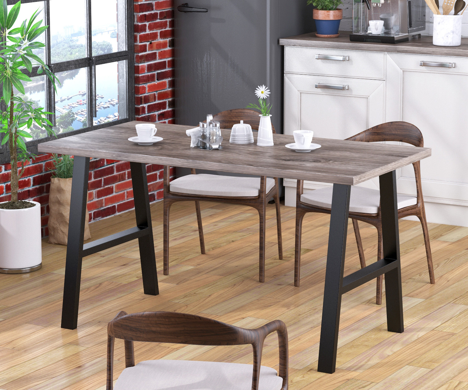 

Стол обеденный Атлант Loft Design Дуб Палена