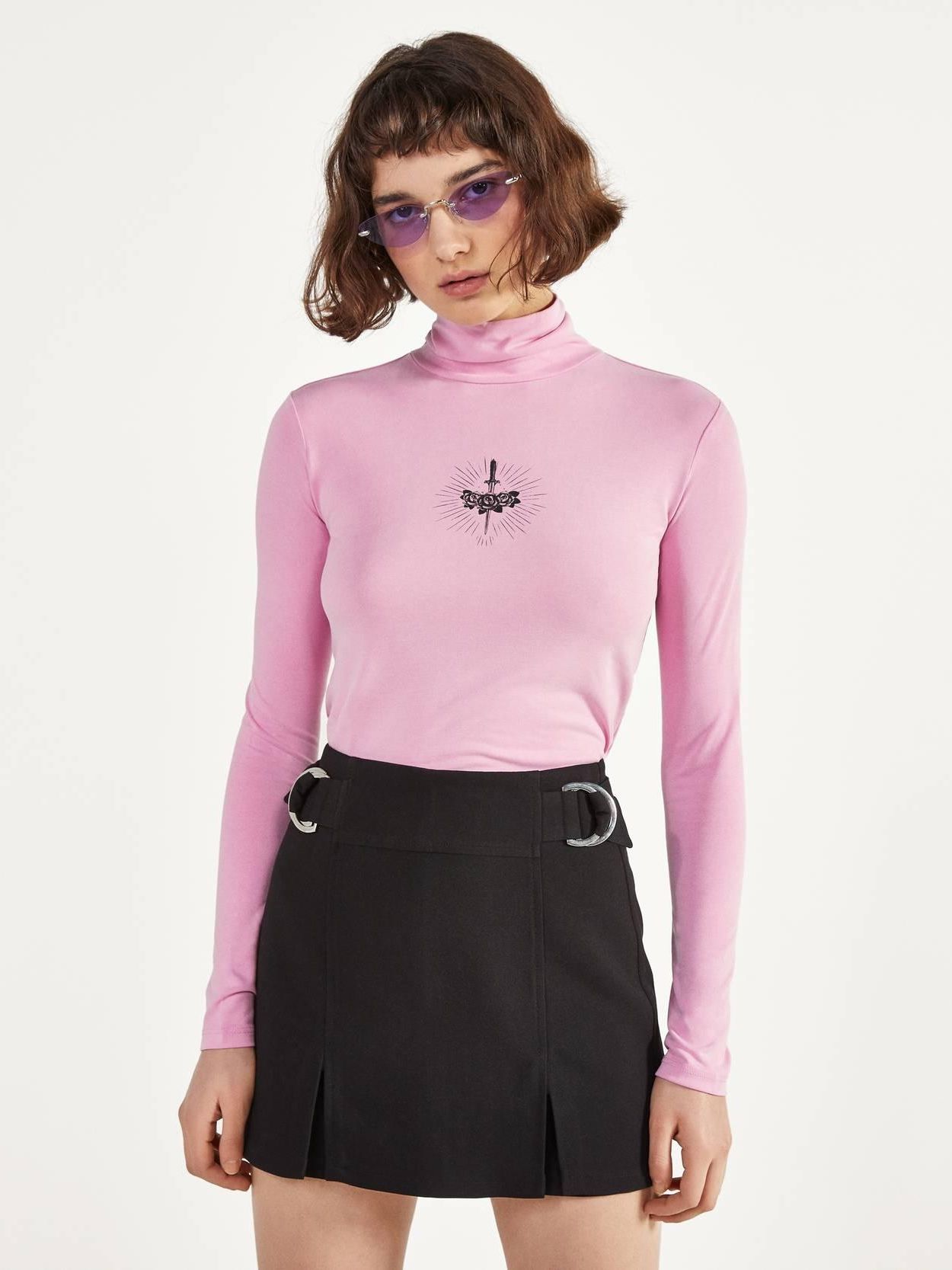 

Водолазка Bershka XAZ261993DMMS  Розовая, Водолазка Bershka XAZ261993DMMS S Розовая
