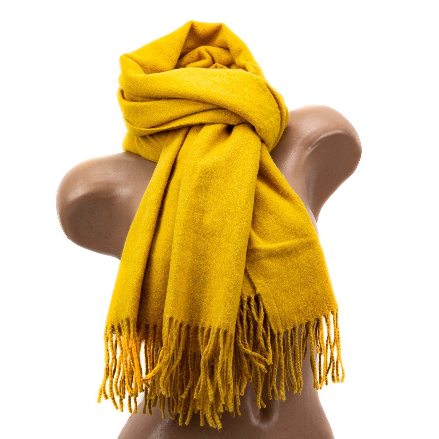 

Женский кашемировый шарф LuxWear S128016 горчичный