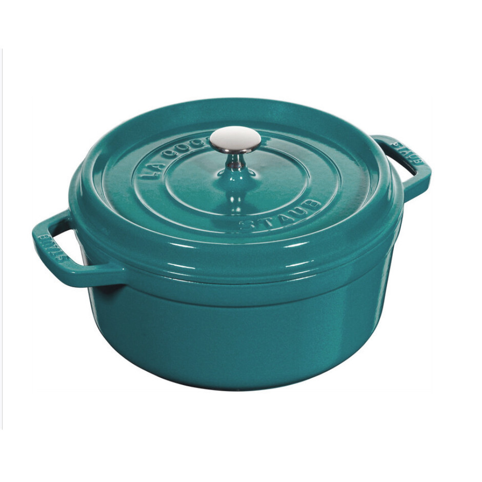 

Кастрюля чугунная круглая Staub 24 cм 3.8 л мятно зеленая 110924105-B