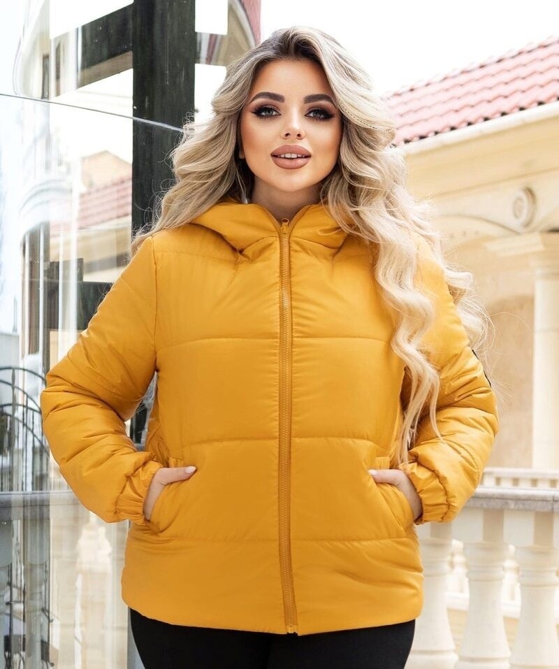 

Женская Куртка деми Fashion короткая Батал Желтая р. 015444, Женская Куртка деми Fashion короткая Батал Желтая р.48-50 015444