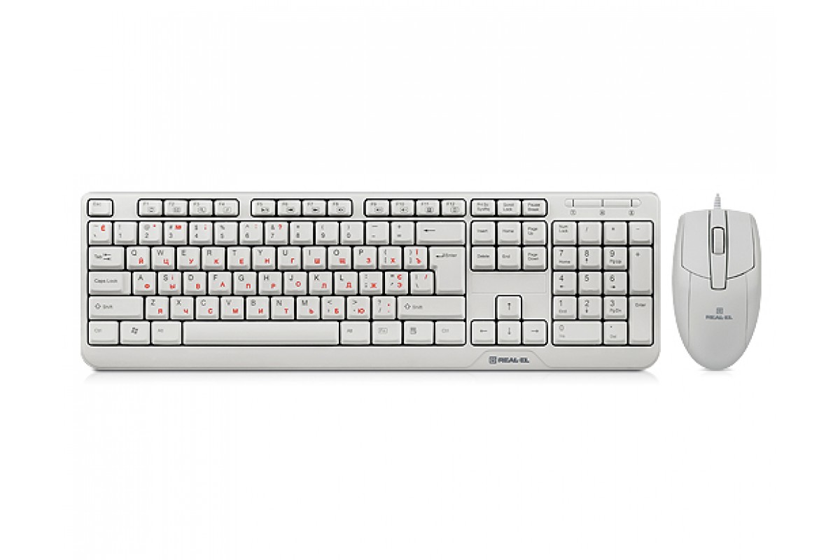 

Клавиатура + мышка проводная REAL-EL Standard 505 Kit White