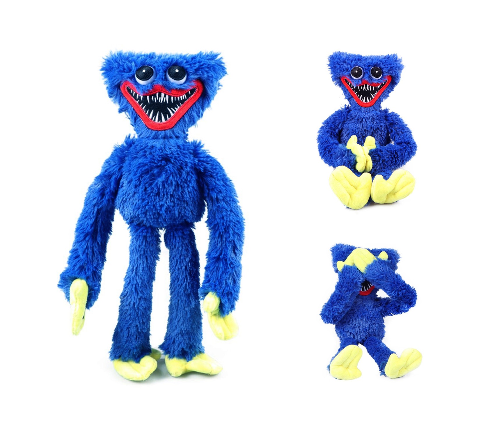 

Мягкая игрушка Хаги Ваги (Huggy Wuggy) с липучками на руках 36 см синяя
