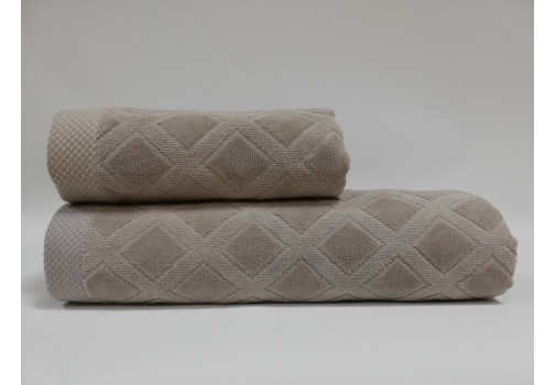 

Набор полотенец Class Karo Beige 50x90+90x150 Бежевый
