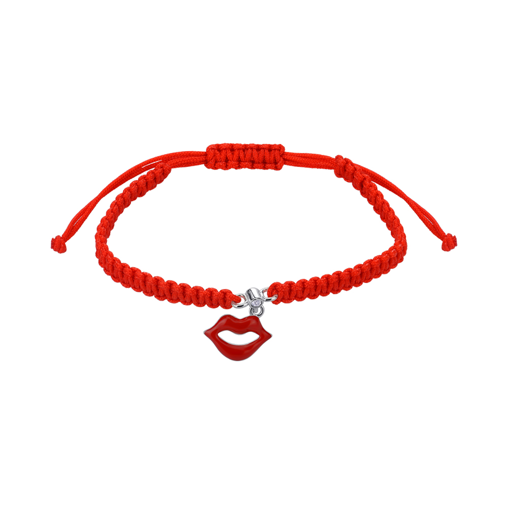 

Браслет из текстиля и серебра с фианитом S Zirconia и эмалью 000145379 13 размера