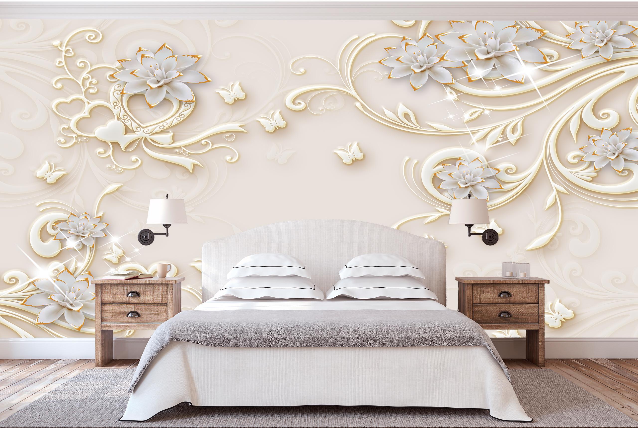 

Флизелиновые Фотообои Walldeco Золотые узоры и цветы 380x250 Бриз