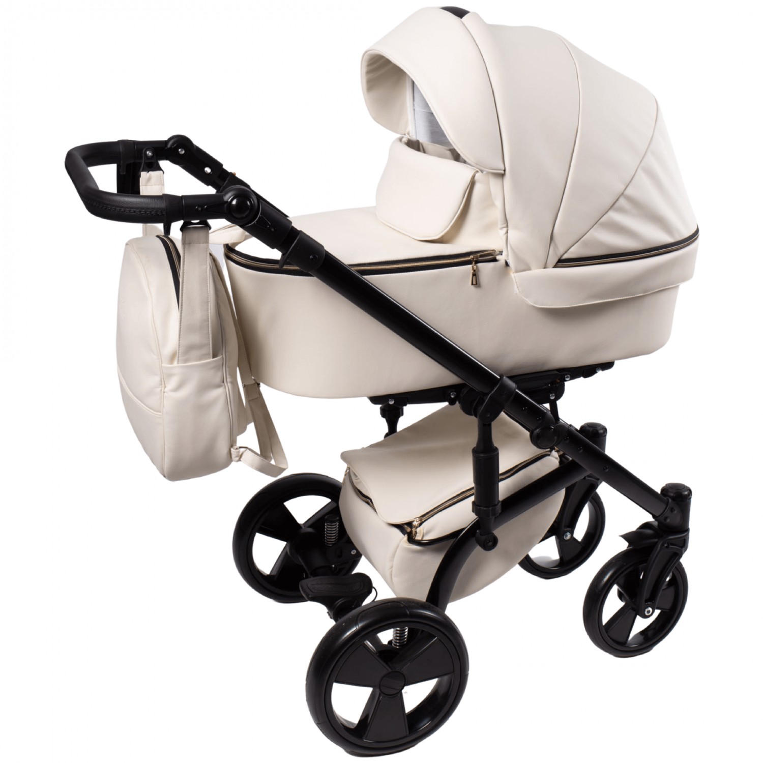 

Універсальна коляска 2 в 1 Baby Pram Almondo Еко-шкіра (Молочний)