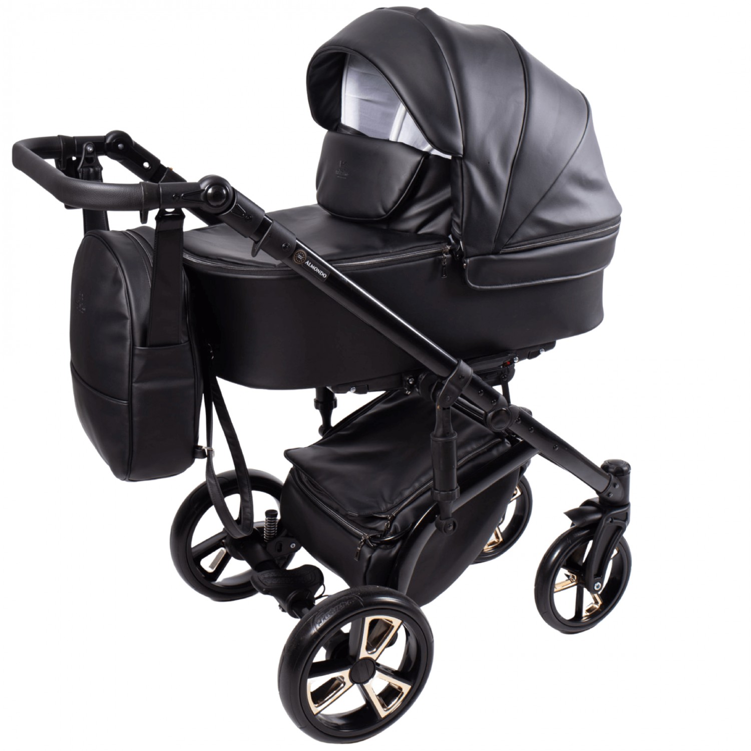 

Універсальна коляска 2 в 1 Baby Pram Almondo Еко-шкіра (Чорний)