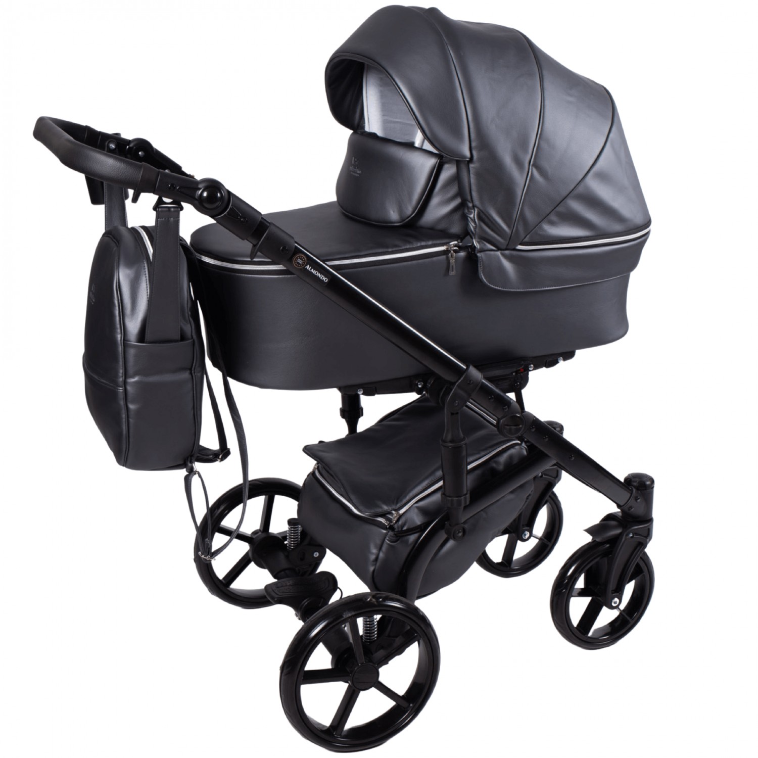 

Універсальна коляска 2 в 1 Baby Pram Almondo Еко-шкіра (Графіт)